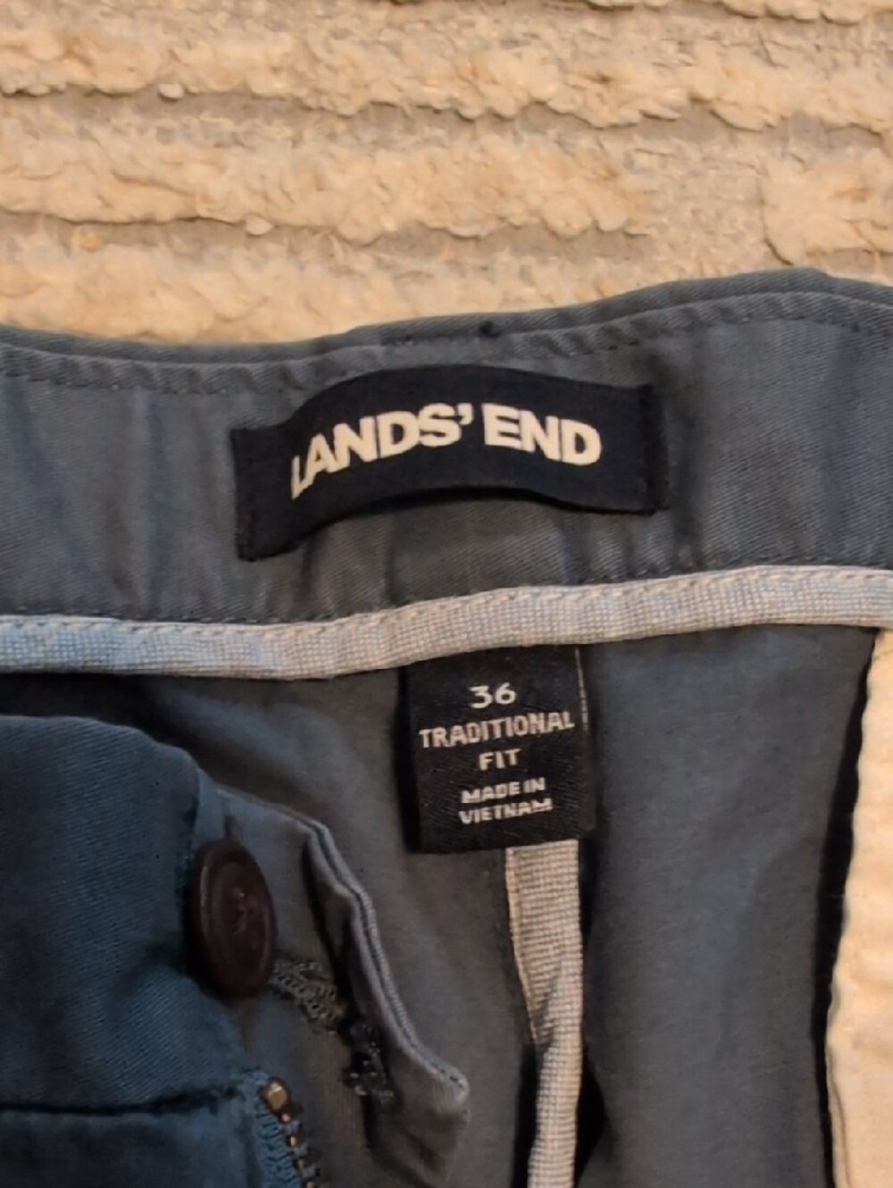 Lands' End Men's Blue Chinos - Picture 3 of 10